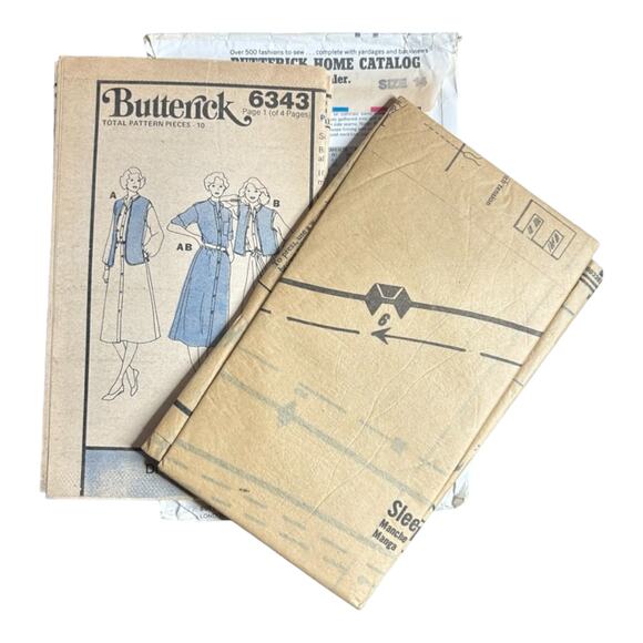 Butterick 6343 Misses' Dress & Vest Pattern - Size 14 - Picture 5 of 5